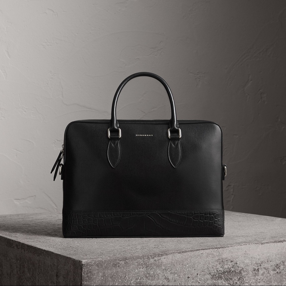 Burberry Slim Barrow Bag in Leather & Alligator!